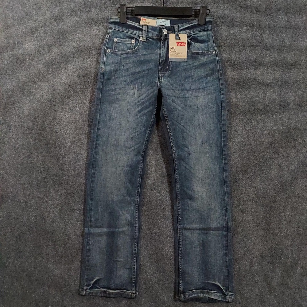 Levi's 505 Jeans Teens 12 Slim‎ 24x26 Blue Medium Wash Regular Fit Straight